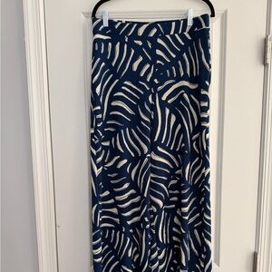 H&M Navy and Cream Patterned Maxi Pants